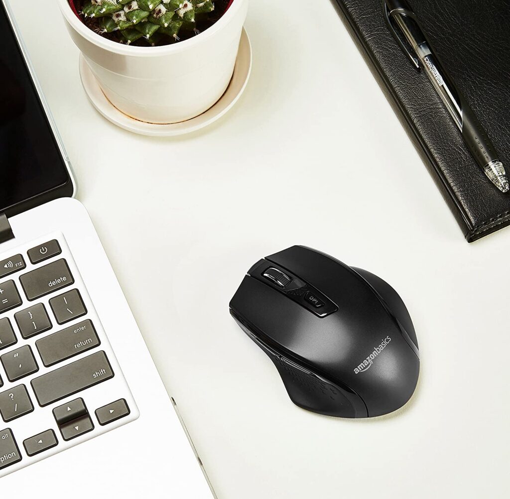 Amazon Basics Ergonomic Wireless PC Mouse 