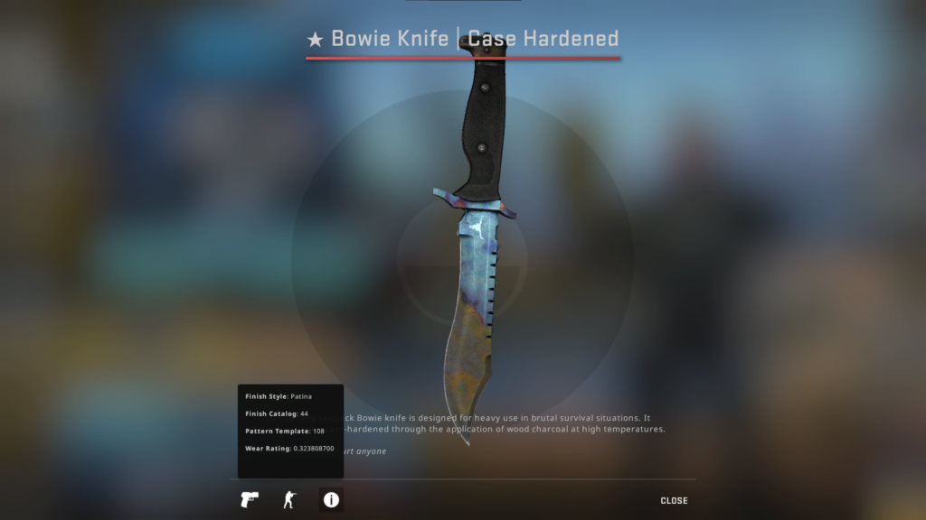 Bowie Knife Case Hardened FT