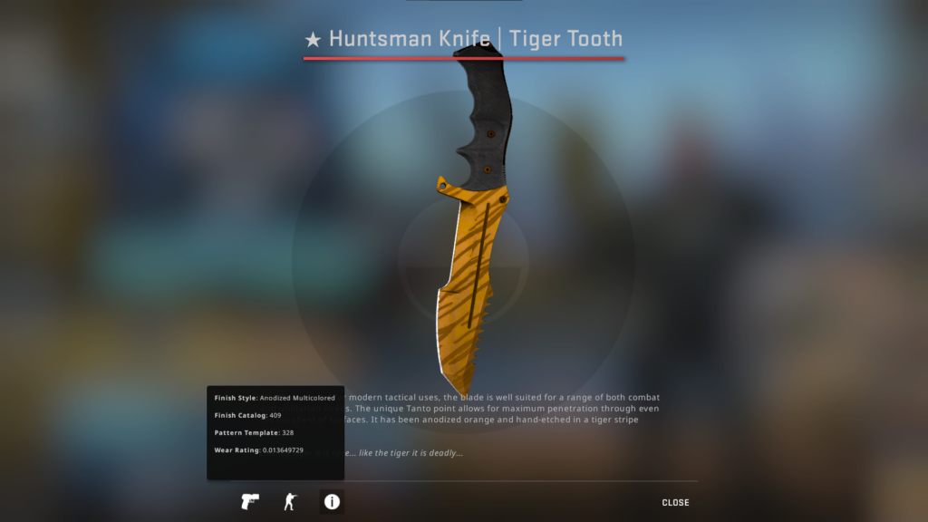 Huntsman Knife Tiger Tooth FT