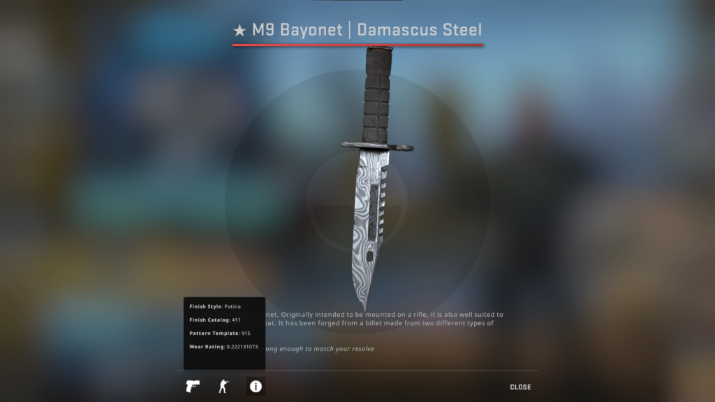 M9 Bayonet Damascus Steel FT